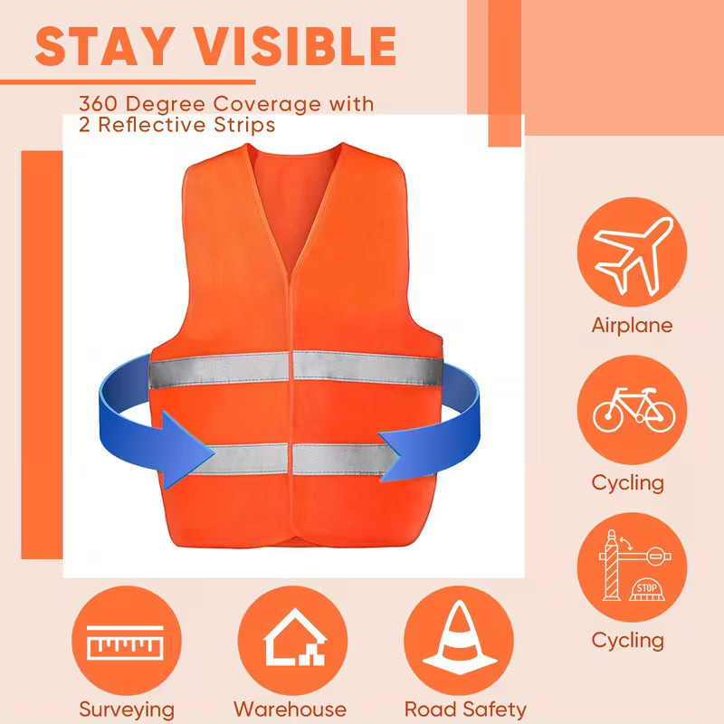 Full Package Save over $20.00 - Emergency Road Sign Roadside Safety Kit: 4 Signs, safety vest, flashlight & chem lights