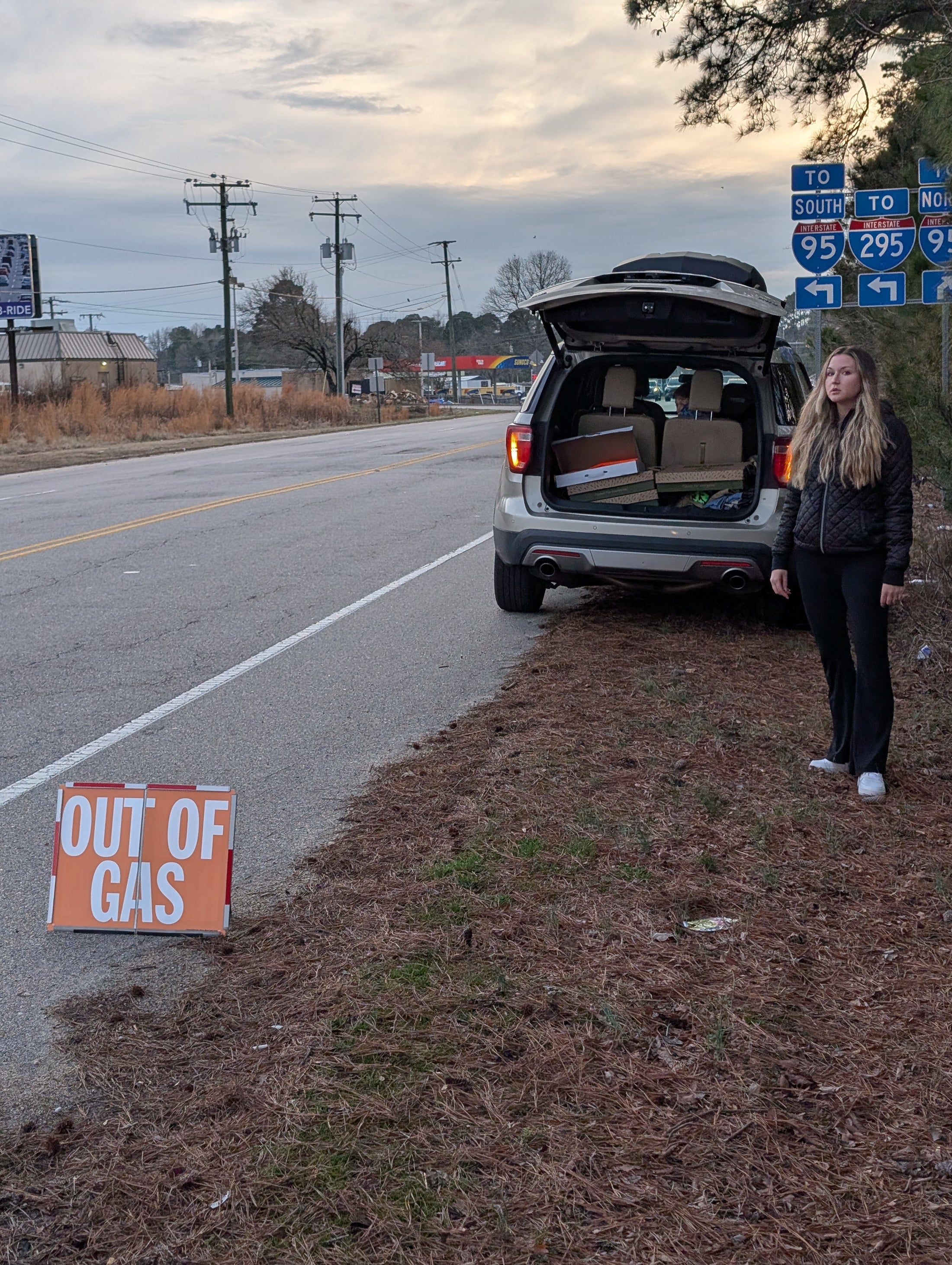 Full Package Save over $20.00 - Emergency Road Sign Roadside Safety Kit: 4 Signs, safety vest, flashlight & chem lights